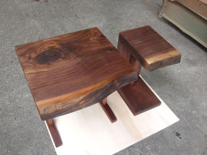 夫婦ブラックウォールナットサイドテーブル | 一枚板・無垢テーブル ...